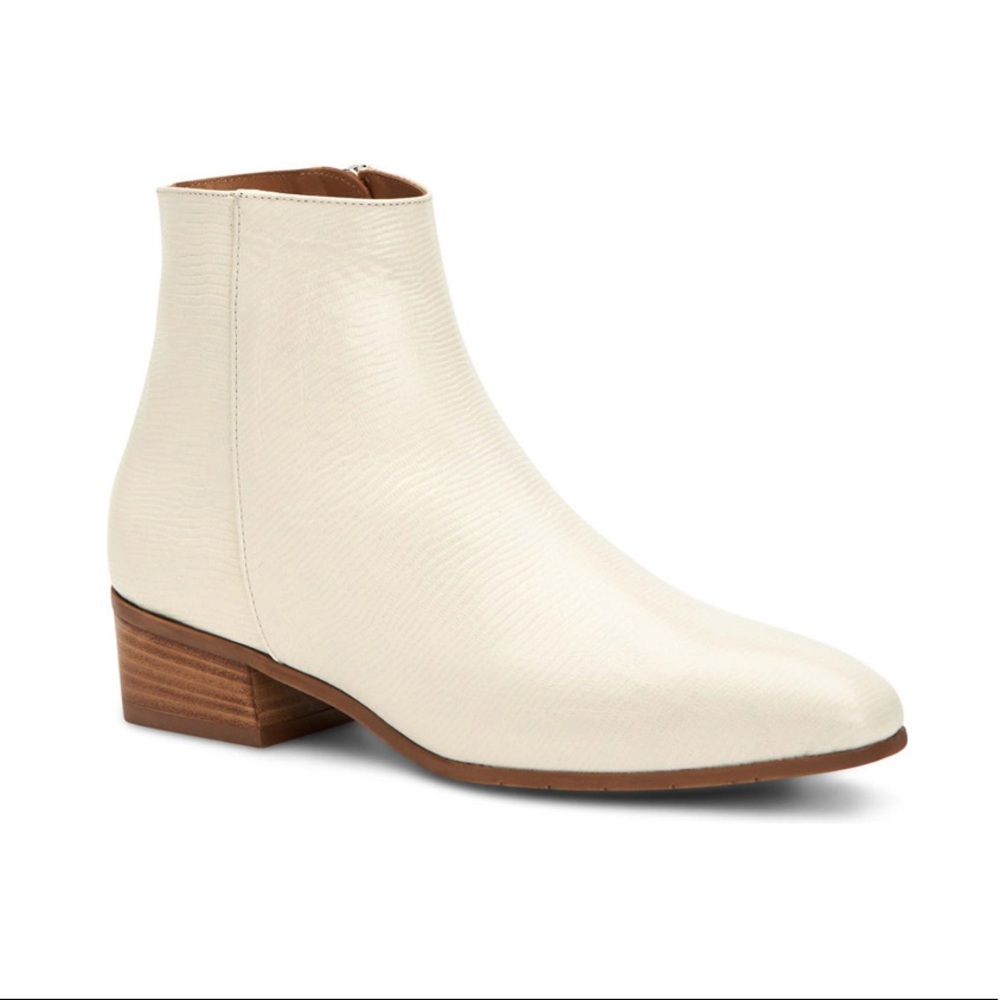 Aquatalia Fuoco Water Resistant Croc Embossed Leather Bootie NWT/Box